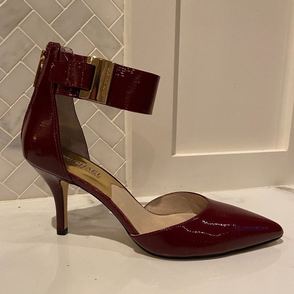 Michael Kors Giuliana Patent Red High Heeled Sandal Size 7.5